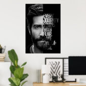 Poster Guillemet noir et blanc Jake Gyllenhaal (Bureau à domicile)
