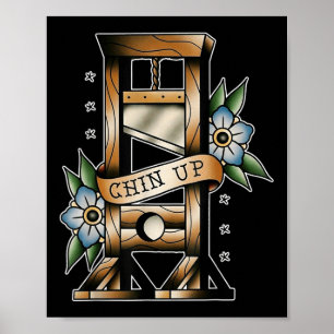 Poster Guillotine Tatouage traditionnel Flash Chin vers l