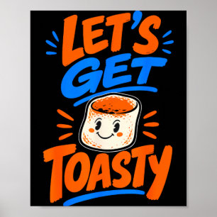 Poster Guimauve grillée sur un feu de camp