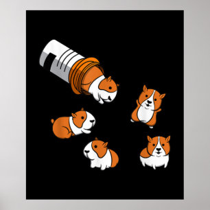 Poster Guinée Cochon Happy Pills Guinée Cochon Guinée Coc