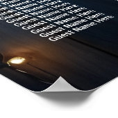 Poster Guirlande de Bois Bleu 15 Tables Plan de Table de (Coin)