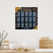 Poster Guirlande de Bois Bleu 15 Tables Plan de Table de (Cuisine)
