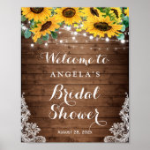 Poster Guirlande de Tournesols Rustiques pour Mariage Cha (Devant)