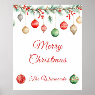 Poster Guirlande pour fête d'échange d'ornements de Noël