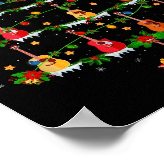 Poster Guitar Christmas Tree Lights Musical Guitar Guitar (Coin)