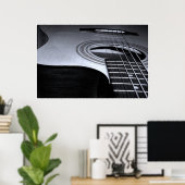 Poster Guitar Strings Canvas  BW (Bureau à domicile)