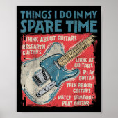 Poster Guitar Things I Do In My Spare Time Funny Electric (Devant)