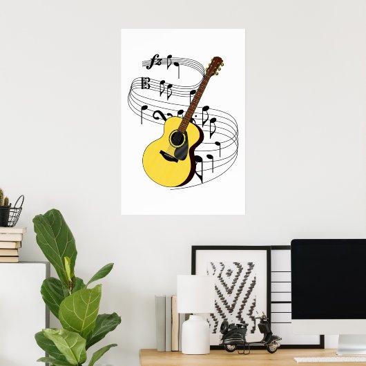 Poster Guitare (Bureau à domicile)