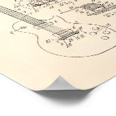 Poster Guitare 1955 Art Brevet - Vieux Poivre (Coin)