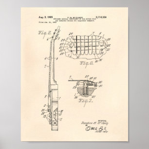 Poster Guitare 1955 Brevet Art Vieux Poivre