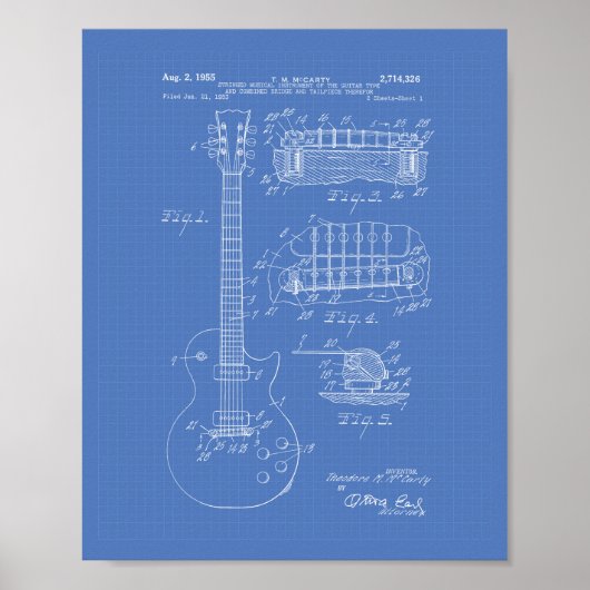 Poster Guitare 1955 Brevet d'Art - Plan directeur (Devant)