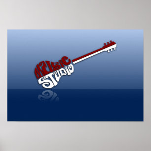 Poster guitare-564924 MUSIQUE STUDIO GUITARE TYPOGRAPHIE 