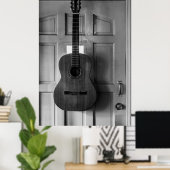 Poster Guitare à la porte (Bureau à domicile)