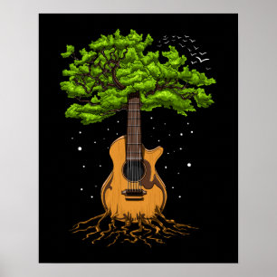 Poster Guitare Acoustique Arbre De Vie