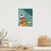 Poster Guitare acoustique de singe-Sock (Cuisine)