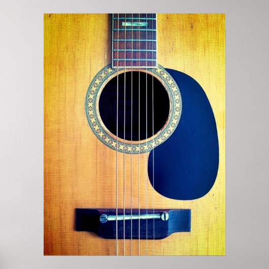 Poster Guitare Acoustique Dreadnought 6 Cordes Design d'A (Devant)