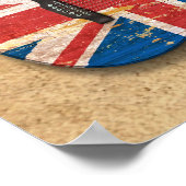 Poster Guitare acoustique du drapeau britannique vieilli  (Coin)