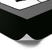 Poster guitare acoustique graphique en noir blanc (Coin)