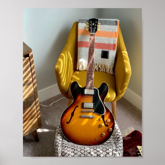 Poster Guitare acoustique mignonne (Devant)