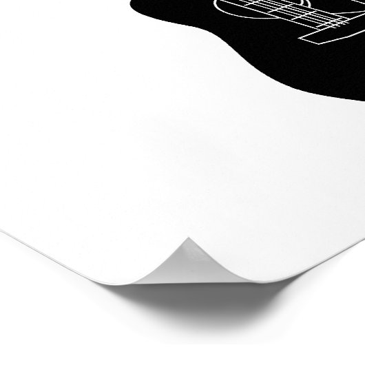 Poster Guitare acoustique Noir (Coin)