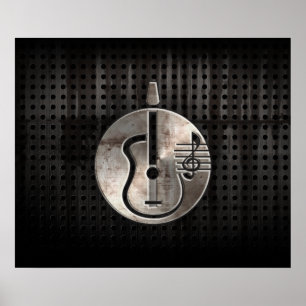 Poster Guitare acoustique rocailleuse