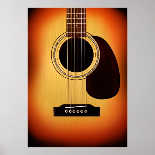 Poster Guitare acoustique Sunburst (Devant)
