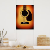 Poster Guitare acoustique Sunburst (Cuisine)