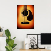 Poster Guitare acoustique Sunburst (Bureau à domicile)