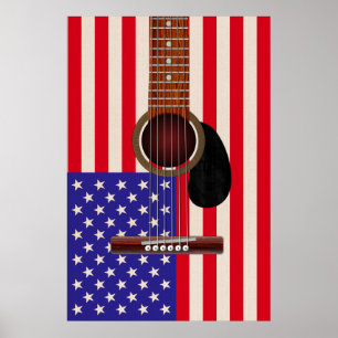Poster Guitare américaine