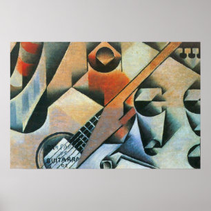 Poster Guitare (Banjo) et Lunettes, Juan Gris, Art Vintag