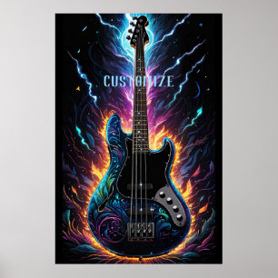 Poster Guitare basse électrique à base d'Imaginaire