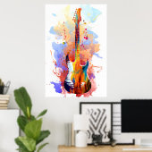 Poster Guitare colorée (Bureau à domicile)