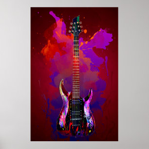Poster Guitare colorée