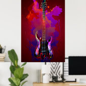 Poster Guitare colorée (Bureau à domicile)