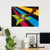 Poster Guitare colorée (Bureau à domicile)