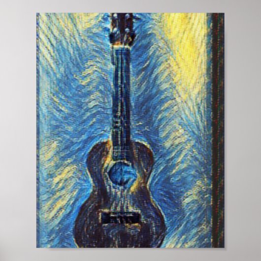 Poster Guitare de basse cool (Devant)
