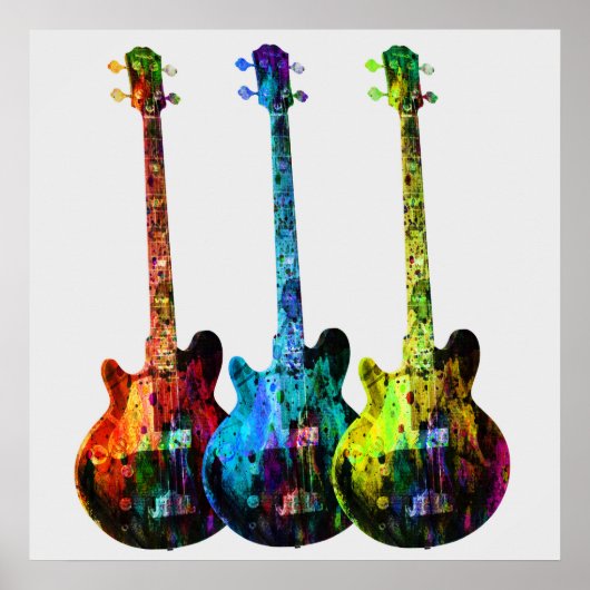 Poster Guitare électrique Abstraite (Devant)