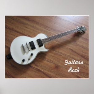 Poster Guitare électrique blanche