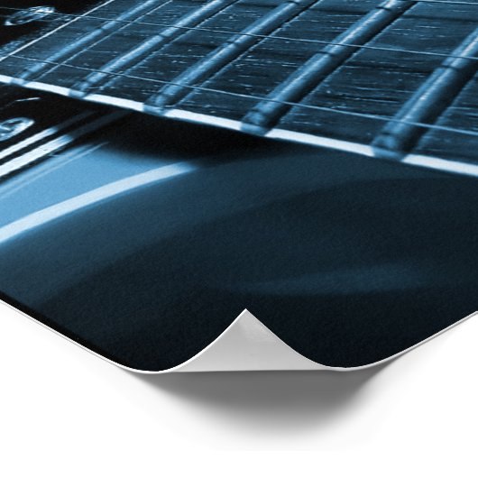 Poster Guitare électrique - Bleu (Coin)