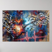 Poster Guitare électrique cosmique (Devant)