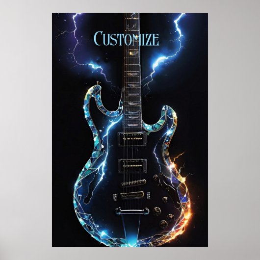 Poster Guitare électrique coupe diamant (Devant)