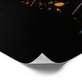 Poster Guitare électrique éclatante de couleur (Coin)