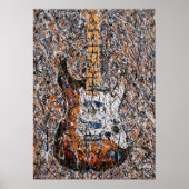 Poster Guitare Électrique Expressionniste Abstraite Art d (Devant)