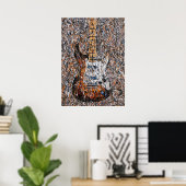 Poster Guitare Électrique Expressionniste Abstraite Art d (Bureau à domicile)