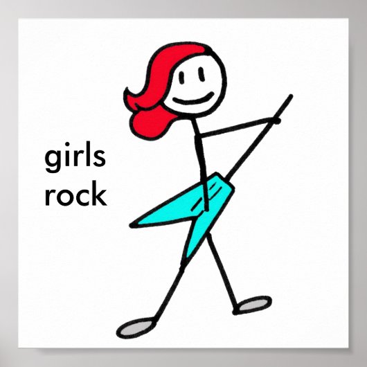 Poster Guitare électrique fille (Devant)