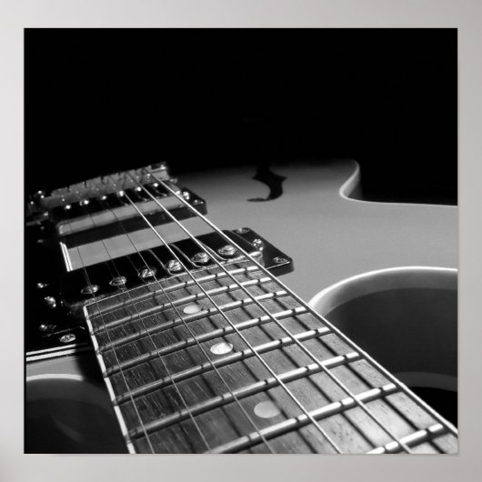 Poster Guitare électrique - Gris B&W (Devant)