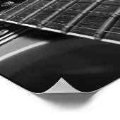 Poster Guitare électrique - Gris B&W (Coin)
