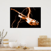 Poster GUITARE ÉLECTRIQUE orange (Cuisine)