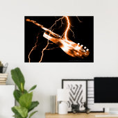 Poster GUITARE ÉLECTRIQUE orange (Bureau à domicile)
