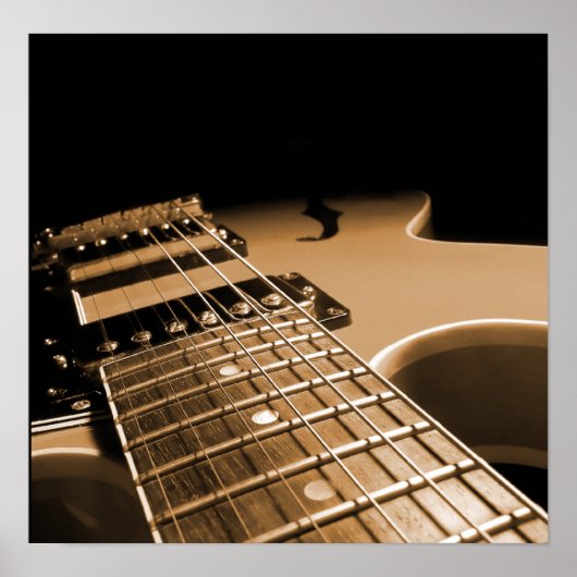 Poster Guitare électrique - Orange épicé (Devant)